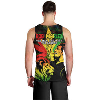 Jamaica Legend Bob Men Tank Top Lion With Cannabis Leaf Pattern LT14