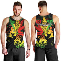 Jamaica Legend Bob Men Tank Top Lion With Cannabis Leaf Pattern LT14