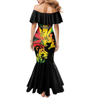 Jamaica Legend Bob Mermaid Dress Lion With Cannabis Leaf Pattern LT14