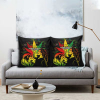 Jamaica Legend Bob Pillow Cover Lion With Cannabis Leaf Pattern - Wonder Print Shop