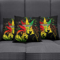 Jamaica Legend Bob Pillow Cover Lion With Cannabis Leaf Pattern - Wonder Print Shop
