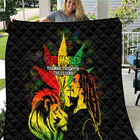 Jamaica Legend Bob Quilt Lion With Cannabis Leaf Pattern - Wonder Print Shop