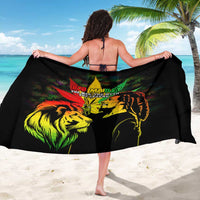 Jamaica Legend Bob Sarong Lion With Cannabis Leaf Pattern - Wonder Print Shop
