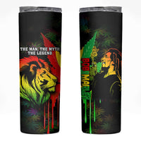 Jamaica Legend Bob Skinny Tumbler Lion With Cannabis Leaf Pattern - Wonder Print Shop