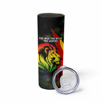 Jamaica Legend Bob Skinny Tumbler Lion With Cannabis Leaf Pattern - Wonder Print Shop