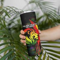 Jamaica Legend Bob Skinny Tumbler Lion With Cannabis Leaf Pattern - Wonder Print Shop
