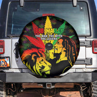 Jamaica Legend Bob Spare Tire Cover Lion With Cannabis Leaf Pattern - Wonder Print Shop