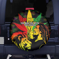 Jamaica Legend Bob Spare Tire Cover Lion With Cannabis Leaf Pattern - Wonder Print Shop