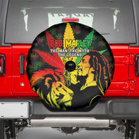 Jamaica Legend Bob Spare Tire Cover Lion With Cannabis Leaf Pattern - Wonder Print Shop