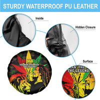 Jamaica Legend Bob Spare Tire Cover Lion With Cannabis Leaf Pattern - Wonder Print Shop