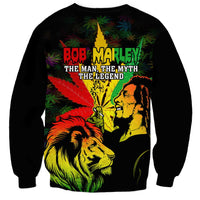 Jamaica Legend Bob Sweatshirt Lion With Cannabis Leaf Pattern LT14