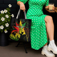 Jamaica Legend Bob Tote Bag Lion With Cannabis Leaf Pattern - Wonder Print Shop