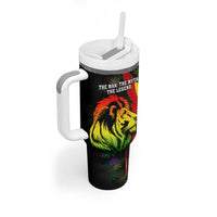 Jamaica Legend Bob Tumbler With Handle Lion With Cannabis Leaf Pattern - Wonder Print Shop