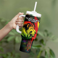 Jamaica Legend Bob Tumbler With Handle Lion With Cannabis Leaf Pattern - Wonder Print Shop