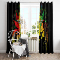 Jamaica Legend Bob Window Curtain Lion With Cannabis Leaf Pattern - Wonder Print Shop