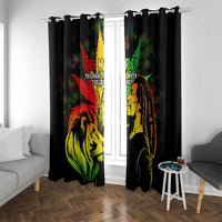 Jamaica Legend Bob Window Curtain Lion With Cannabis Leaf Pattern - Wonder Print Shop