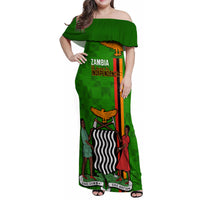 Zambia Independence Day Family Matching Off Shoulder Maxi Dress and Hawaiian Shirt Happy 59th Anniversary Kente Pattern - Wonder Print Shop