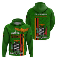 Zambia Independence Day Hoodie Happy 59th Anniversary Kente Pattern - Wonder Print Shop