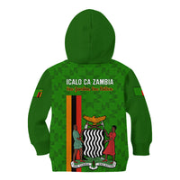 Zambia Independence Day Kid Hoodie Happy 59th Anniversary Kente Pattern - Wonder Print Shop