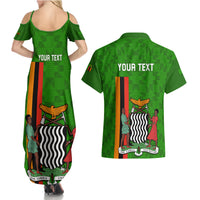 Personalised Zambia Independence Day Couples Matching Summer Maxi Dress and Hawaiian Shirt Happy 59th Anniversary Kente Pattern - Wonder Print Shop