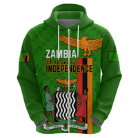 Personalised Zambia Independence Day Hoodie Happy 59th Anniversary Kente Pattern - Wonder Print Shop