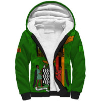 Personalised Zambia Independence Day Sherpa Hoodie Happy 59th Anniversary Kente Pattern - Wonder Print Shop