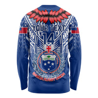 Custom Samoa Rugby Long Sleeve Shirt 2023 Go Manu Samoa With Ula Fala Style - Wonder Print Shop