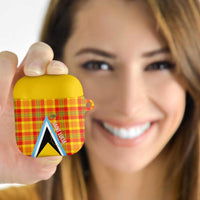 Saint Lucia Creole Day AirPods Case Bon Fete Jounen Kweyol Madras Pattern - Wonder Print Shop