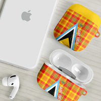 Saint Lucia Creole Day AirPods Case Bon Fete Jounen Kweyol Madras Pattern - Wonder Print Shop