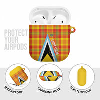 Saint Lucia Creole Day AirPods Case Bon Fete Jounen Kweyol Madras Pattern - Wonder Print Shop