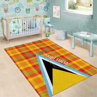 Saint Lucia Creole Day Area Rug Bon Fete Jounen Kweyol Madras Pattern - Wonder Print Shop