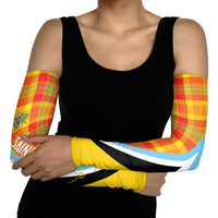 Saint Lucia Creole Day Arm Sleeves Bon Fete Jounen Kweyol Madras Pattern - Wonder Print Shop