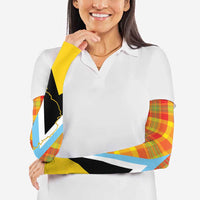 Saint Lucia Creole Day Arm Sleeves Bon Fete Jounen Kweyol Madras Pattern - Wonder Print Shop