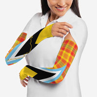 Saint Lucia Creole Day Arm Sleeves Bon Fete Jounen Kweyol Madras Pattern - Wonder Print Shop