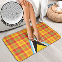 Saint Lucia Creole Day Bathroom Set Bon Fete Jounen Kweyol Madras Pattern - Wonder Print Shop