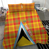 Saint Lucia Creole Day Bedding Set Bon Fete Jounen Kweyol Madras Pattern - Wonder Print Shop