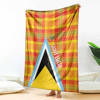 Saint Lucia Creole Day Blanket Bon Fete Jounen Kweyol Madras Pattern - Wonder Print Shop