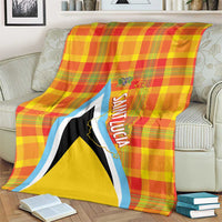Saint Lucia Creole Day Blanket Bon Fete Jounen Kweyol Madras Pattern - Wonder Print Shop