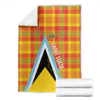 Saint Lucia Creole Day Blanket Bon Fete Jounen Kweyol Madras Pattern - Wonder Print Shop