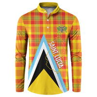 Saint Lucia Creole Day Button Sweatshirt Bon Fete Jounen Kweyol Madras Pattern - Wonder Print Shop