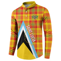 Saint Lucia Creole Day Button Sweatshirt Bon Fete Jounen Kweyol Madras Pattern - Wonder Print Shop