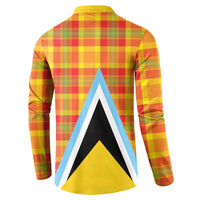 Saint Lucia Creole Day Button Sweatshirt Bon Fete Jounen Kweyol Madras Pattern - Wonder Print Shop