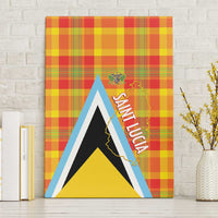Saint Lucia Creole Day Canvas Wall Art Bon Fete Jounen Kweyol Madras Pattern - Wonder Print Shop