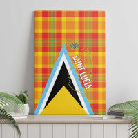 Saint Lucia Creole Day Canvas Wall Art Bon Fete Jounen Kweyol Madras Pattern - Wonder Print Shop