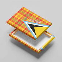 Saint Lucia Creole Day Canvas Wall Art Bon Fete Jounen Kweyol Madras Pattern - Wonder Print Shop