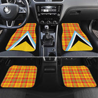 Saint Lucia Creole Day Car Mats Bon Fete Jounen Kweyol Madras Pattern - Wonder Print Shop