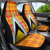 Saint Lucia Creole Day Car Seat Cover Bon Fete Jounen Kweyol Madras Pattern - Wonder Print Shop