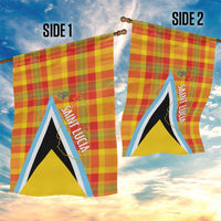 Saint Lucia Creole Day Garden Flag Bon Fete Jounen Kweyol Madras Pattern - Wonder Print Shop