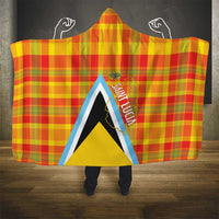 Saint Lucia Creole Day Hooded Blanket Bon Fete Jounen Kweyol Madras Pattern - Wonder Print Shop