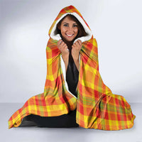 Saint Lucia Creole Day Hooded Blanket Bon Fete Jounen Kweyol Madras Pattern - Wonder Print Shop